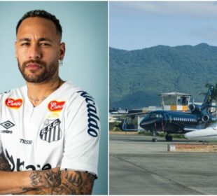 Avião de Neymar de R$ 250 milhões estaciona em aeroporto catarinense