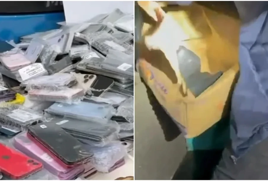 Apreensão de iPhones pela Receita Federal em ônibus