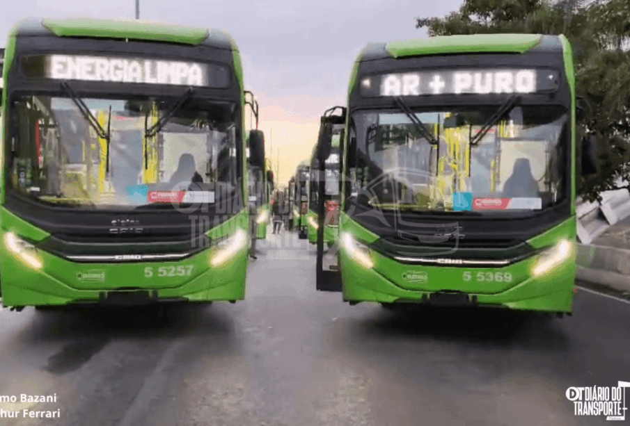 De 500 ônibus elétricos entregues, 490 são de três marcas