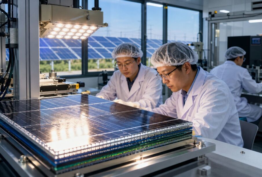 Perovskita e silício atingem 33% de eficiência na China