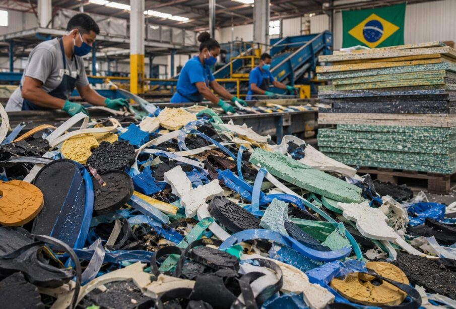 Lixo industrial reciclado Bahia ganha valor com placas sustentáveis